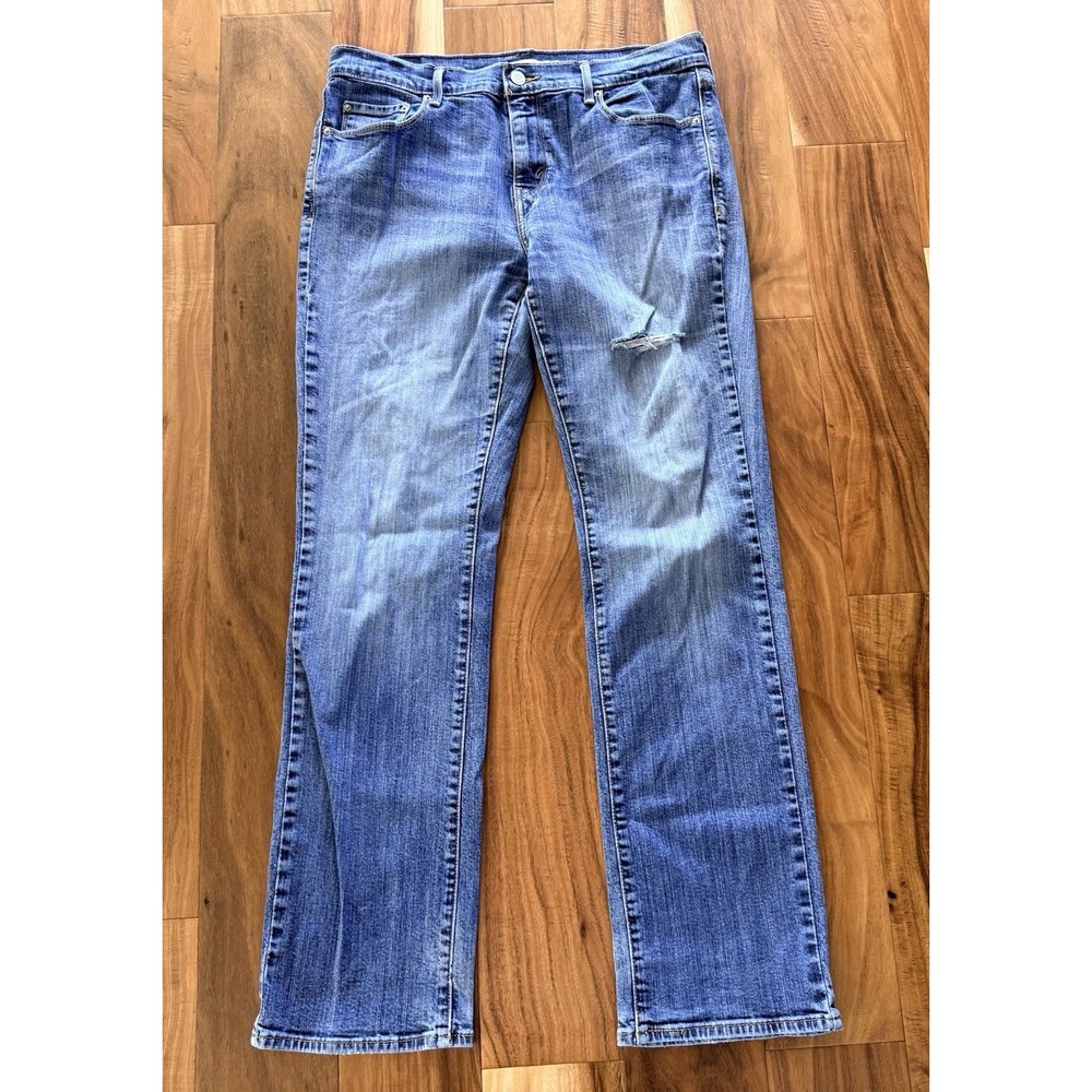 Levi's 505 Straight Denim Jeans Blue Medium Wash 5-Pocket Women's 10 Cotton